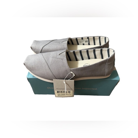 Toms Grey Alparagata Slip On Shoes - Picture 2 of 6
